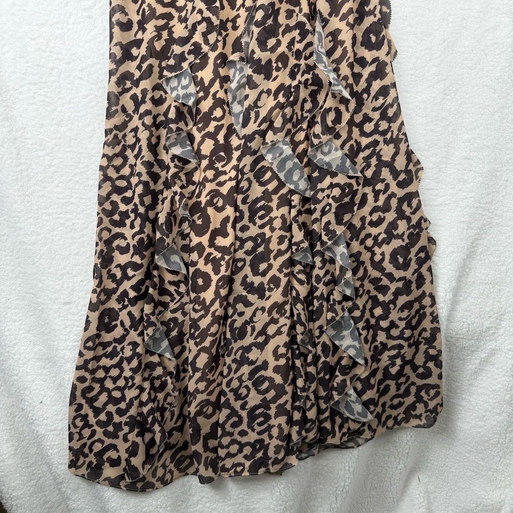 NWT Nicholas Kamila Ruffle Cowl Gown Leopard Print Ruffle Maxi Dress Sz 4 - Picture 4 of 15